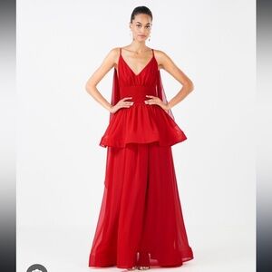 bcbgmaxazria rosana peplum dress red